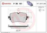 Sada brzdových destiček BREMBO P85161 - AUDI