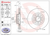 Brzdový kotouč BREMBO 09.7728.11 - AUDI