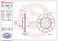 Brzdový kotouč BREMBO MAX 09.7056.75 - MITSUBISHI Brzdový kotouč BREMBO MAX 09.7056.75 - MITSUBISHI