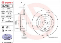 Brzdový kotouč BREMBO 09.A198.11 Brzdový kotouč BREMBO 09.A198.11