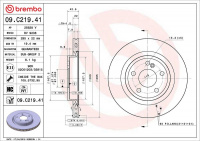 Brzdový kotouč BREMBO 09.C219.41 - MERCEDES-BENZ
