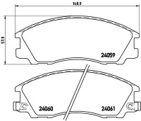 Sada brzdových destiček BREMBO P30017 - HYUNDAI Sada brzdových destiček BREMBO P30017 - HYUNDAI