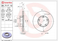 Brzdový kotouč BREMBO 09.7117.10 - NISSAN