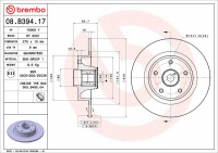 Brzdový kotouč BREMBO 08.B394.17 Brzdový kotouč BREMBO 08.B394.17