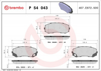 Sada brzdových destiček BREMBO P54043 Sada brzdových destiček BREMBO P54043