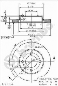 Brzdový kotouč BREMBO 09.2942.10 - FORD