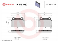 Sada brzdových destiček BREMBO P54052 - MITSUBISHI Sada brzdových destiček BREMBO P54052 - MITSUBISHI