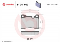Sada brzdových destiček BREMBO P06003 - BMW