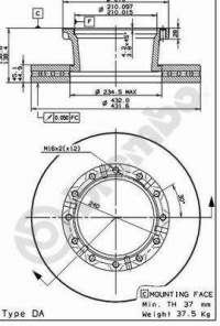 Brzdový kotouč BREMBO 09.7183.50 - IVECO Brzdový kotouč BREMBO 09.7183.50 - IVECO