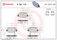 Sada brzdových destiček BREMBO P83114 - TOYOTA