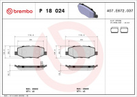 Sada brzdových destiček BREMBO P18024