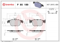 Sada brzdových destiček BREMBO P85189 Sada brzdových destiček BREMBO P85189