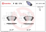 Sada brzdových destiček BREMBO P83174