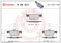 Sada brzdových destiček BREMBO P24217 Sada brzdových destiček BREMBO P24217