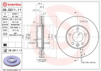 Brzdový kotouč BREMBO 09.D211.11