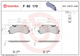 Sada brzdových destiček BREMBO P85170