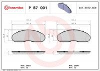 Sada brzdových destiček BREMBO PB7001 - RENAULT