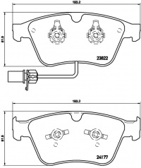 Sada brzdových destiček BREMBO P05003