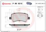 Sada brzdových destiček BREMBO P86021X - LAND ROVER, VOLVO