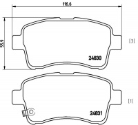 Sada brzdových destiček BREMBO P79021