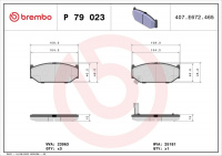 Sada brzdových destiček BREMBO P79023 - SUZUKI Sada brzdových destiček BREMBO P79023 - SUZUKI