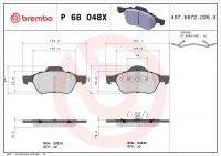 Sada brzdových destiček BREMBO P68048X - RENAULT