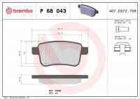 Sada brzdových destiček BREMBO P68043 - RENAULT