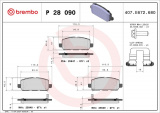 Sada brzdových destiček BREMBO P28090