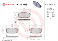 Sada brzdových destiček BREMBO P30099 Sada brzdových destiček BREMBO P30099