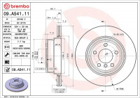 Brzdový kotouč BREMBO 09.A541.11 - BMW Brzdový kotouč BREMBO 09.A541.11 - BMW