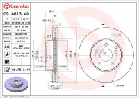 Brzdový kotouč BREMBO 09.A613.40 - MERCEDES-BENZ