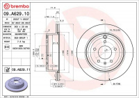 Brzdový kotouč BREMBO 09.A629.11 - CHEVROLET, OPEL