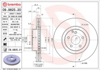 Brzdový kotouč BREMBO 09.9825.20 - MERCEDES-BENZ