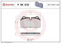 Sada brzdových destiček BREMBO P06018 - BMW Sada brzdových destiček BREMBO P06018 - BMW