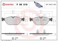 Sada brzdových destiček BREMBO P06019 - MERCEDES-BENZ