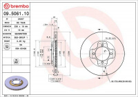 Brzdový kotouč BREMBO 09.5061.10 - MAZDA