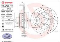 Brzdový kotouč BREMBO 09.C420.13 - BMW