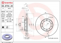 Brzdový kotouč BREMBO 09.6734.20