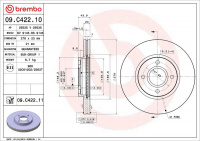 Brzdový kotouč BREMBO 09.C422.11 - FORD