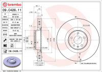 Brzdový kotouč BREMBO 09.C426.11 - AUDI