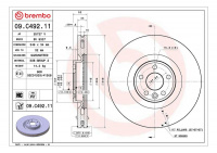 Brzdový kotouč BREMBO 09.C492.11 - JAGUAR, LAND ROVER