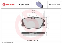 Sada brzdových destiček BREMBO P50008 - MERCEDES-BENZ