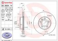 Brzdový kotouč BREMBO 09.6934.11