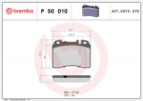 Sada brzdových destiček BREMBO P50010 - MERCEDES-BENZ
