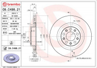 Brzdový kotouč BREMBO 09.C498.21 - ALFA ROMEO