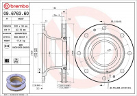 Brzdový kotouč BREMBO 09.6763.60 - IVECO Brzdový kotouč BREMBO 09.6763.60 - IVECO