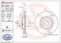 Brzdový kotouč BREMBO 09.6767.14 - ALFA ROMEO