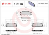 Sada brzdových destiček BREMBO P78005 - SUBARU