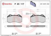 Sada brzdových destiček BREMBO P23117 Sada brzdových destiček BREMBO P23117