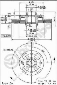Brzdový kotouč BREMBO 09.6906.10 - NISSAN Brzdový kotouč BREMBO 09.6906.10 - NISSAN